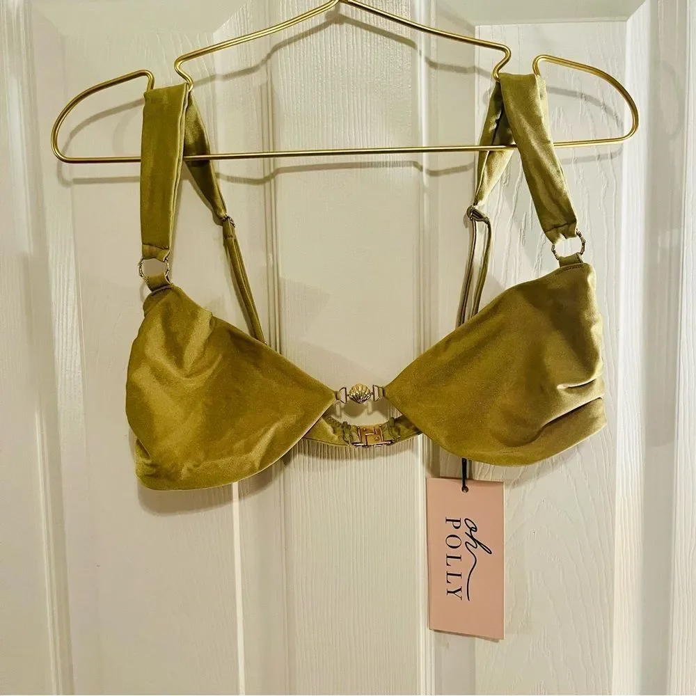 Oh Polly Pear Green Bikini Top NWT!!